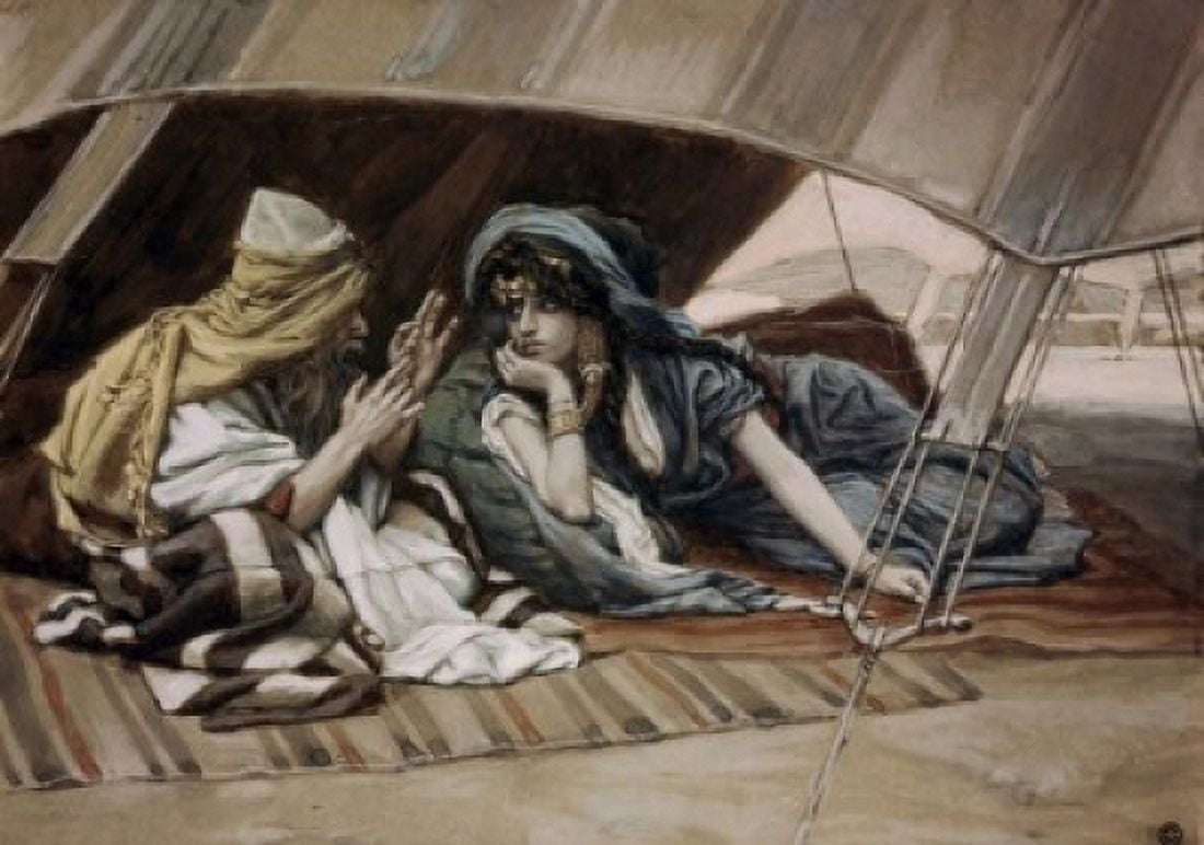 Abrahams Counsel to Sarah (Sarai) James Tissot (1836-1902French) Jewish Museum New York USA Canvas Art - James Tissot (18 x 24)