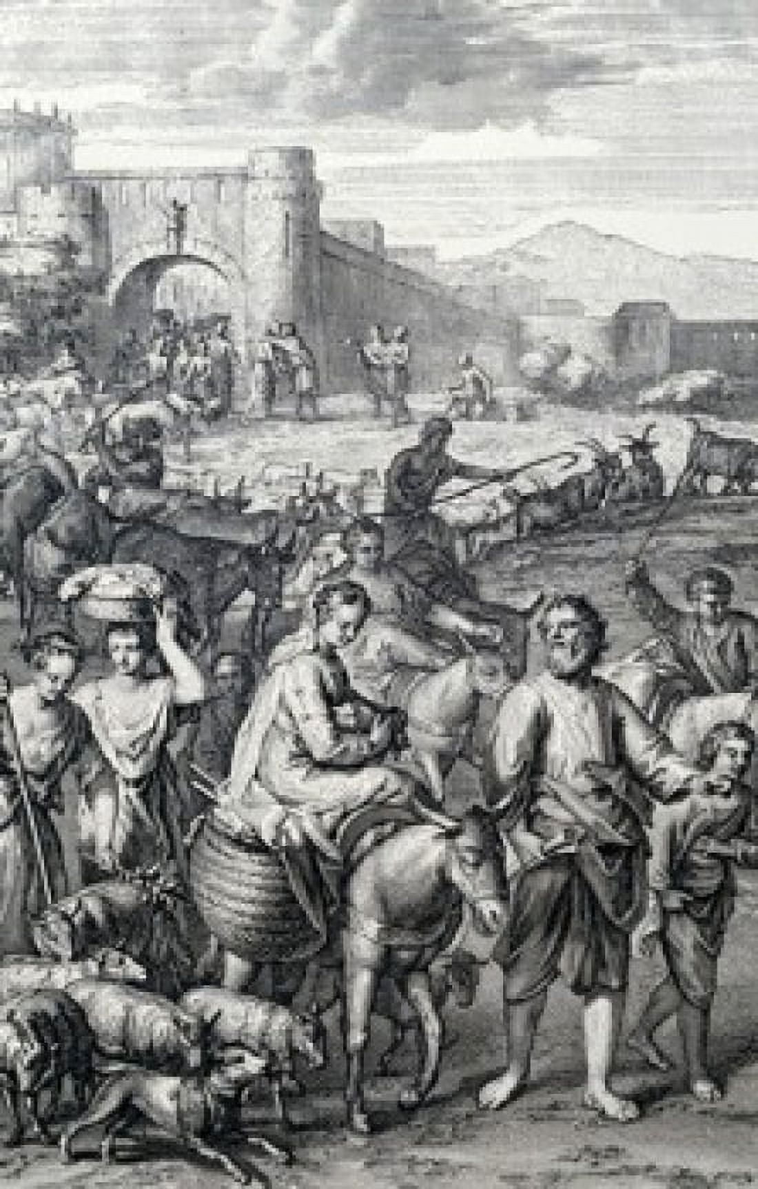 Abram Leads Forth His Family by Gerard Hoet engraving Canvas Art - Gerard Hoet (18 x 24)