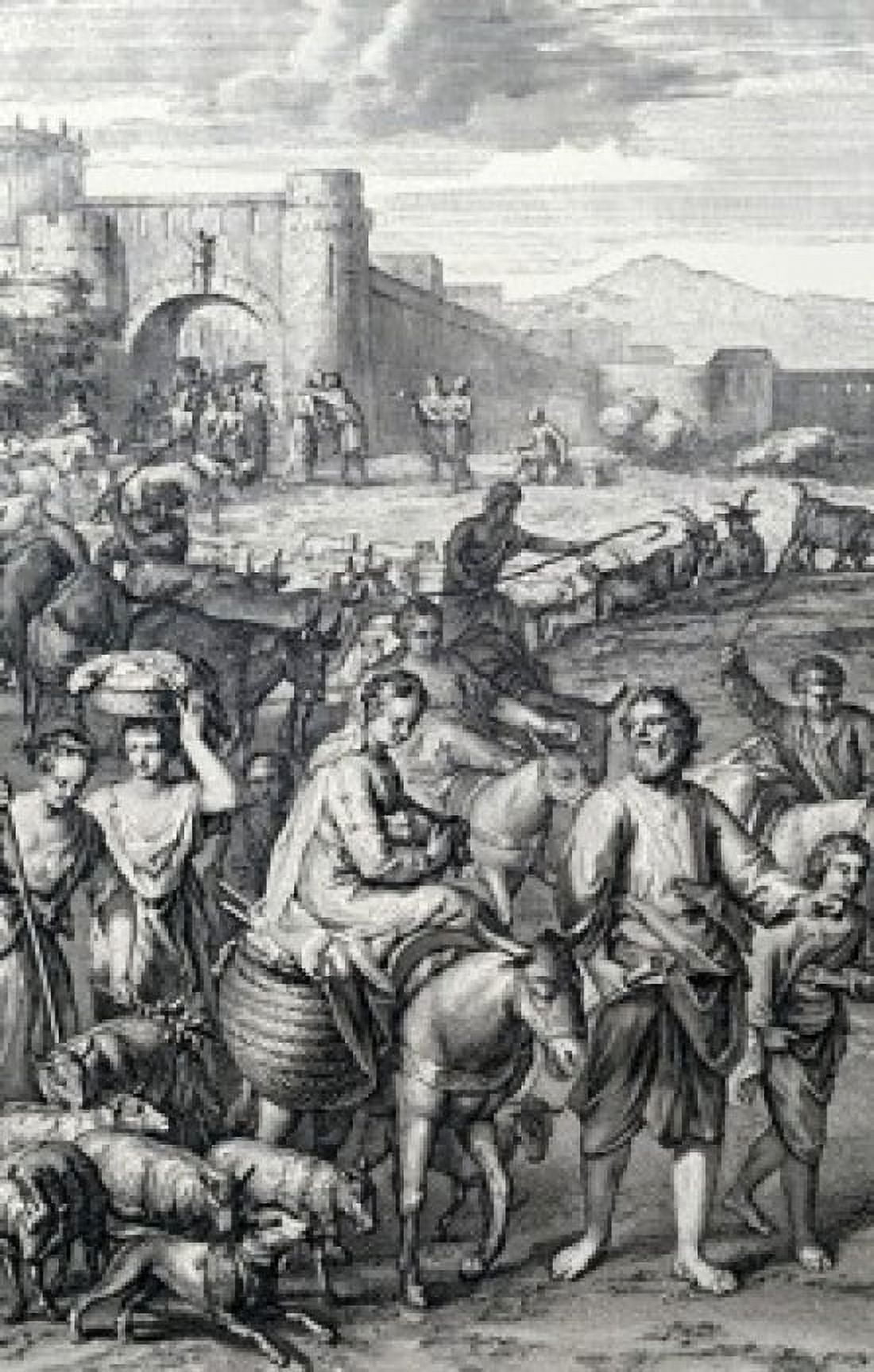 Abram Leads Forth His Family by Gerard Hoet engraving Canvas Art - Gerard Hoet (24 x 36)