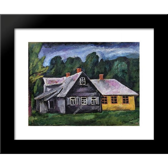 Abramtsevo. Landscape with carpentry. 20x24 Framed Art Print by Pyotr Konchalovsky