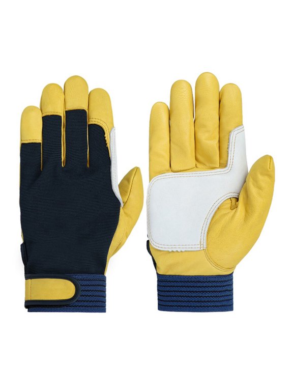 Release Safety Gloves Reinforced Leather Breathable Lightweight Comfortable for Mechanics Landscaping Workers