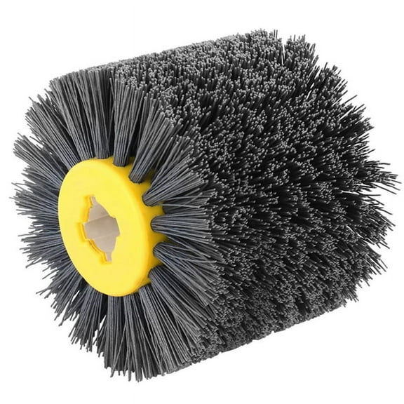 Abrasive Nylon Drawing Wheel Polishing Burnishing Brush 120mm x 100mm for Flat and Irregular Wood, Stone, Grit: 80