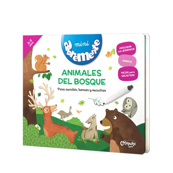 Abremente: Animales del bosque : Para escribir, borrar y escuchar (Hardcover)