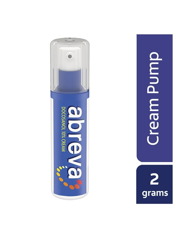 Abreva Docosanol 10% Cream Pump, FDA Approved Treatment for Cold Sore/Fever Blister, 2 grams