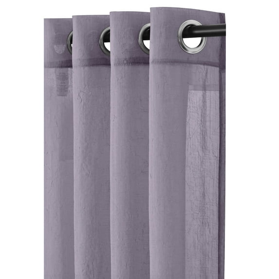 Abri Grommet Crushed Sheer Curtain Panel (Single) - 50 x 108" - Lavender