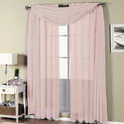 ROYAL TRADITION Abri Rod Pocket Crushed Sheer Curtain Panels ( Panels & Scarfs Sold Individually )- 50x63 - Mauve