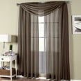 thumbnail image 1 of Abri Rod Pocket Crushed Sheer Curtain Panels ( Panels & Scarfs Sold Individually )- 50x84 - Chocolate, 1 of 2