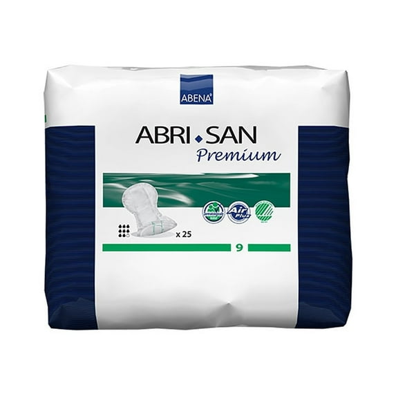Abri-San Premium Protective Incontinence Pads 9384 Size 9 Pack of 25, White