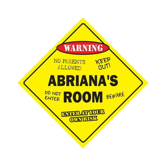 Abriana's Room Sign Crossing Zone Xing | Indoor/Outdoor | 14" Tall kids bedroom decor door children's name boy girl