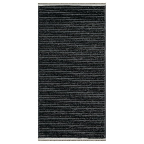 Abridgment Grey Striped Polyester Area Rugs for Living Room Jacquard Textured Modern Rugs Soft Geometric Rug for Bedroom Mid Century Washable Rug Non-Slip Bohemian Perfect for Dining Room Office