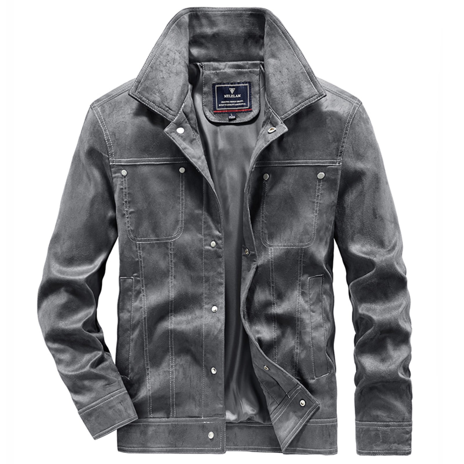 Men's grey bomber jacket new look sales