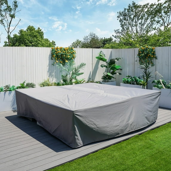 Abrihome Durable Waterproof Outdoor Furniture Cover-Patio Set Cover 106"x106"x28",Gray