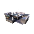 thumbnail image 1 of Abrihome NEW 7-Piece Patio Brown Conversational Sofa Set With Gas Firepit And Ice Container Rectangle Dining Table And Storage Box, 1 of 6