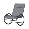 thumbnail image 1 of Abrihome Outdoor Rocking Chaise Metal Frame Lounge Chair with Headrest Pillow,Gray, 1 of 4
