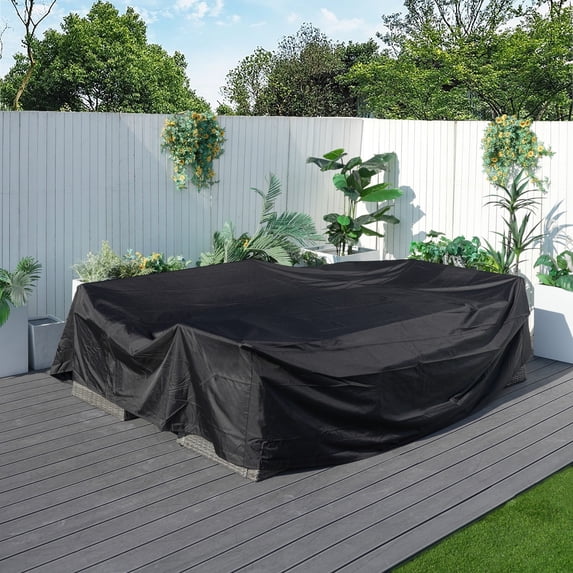 Abrihome Patio Furniture Set Covers Waterproof Cover (Black) - 106"x106"x28"