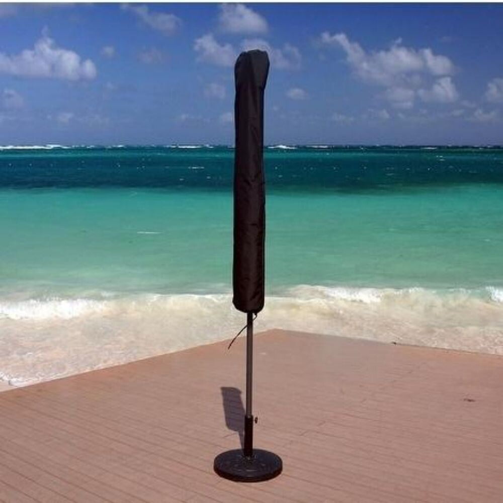 Black Polyester All-Weather Patio Umbrella Cover for 9-11 ft Umbrellas