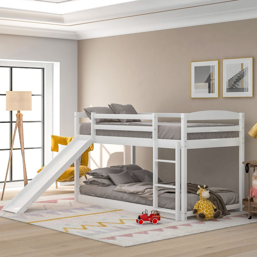 Signature Design by Ashley Contemporary Halanton Twin over Twin Bunk Bed with Ladder Dark Brown Walmart