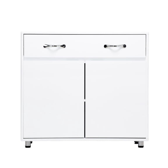 Abrihome Two Doors Side Table Storage Cabinet,White