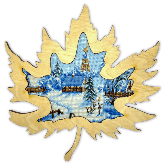 Wizardi Cross-Stitch kit - Frosty Mood. Beginner Embroidery Kit for Adults. Cross-Stitch Supplies. Needle, Canvas, Scheme, Floss and Floss Organizer Kit. AH-162 Abris Art