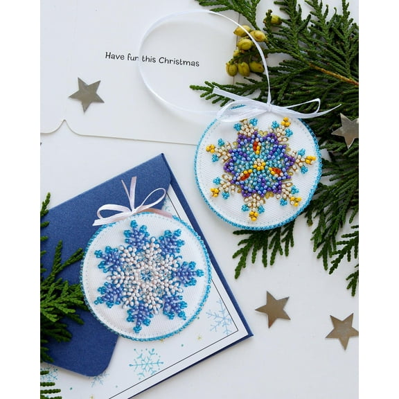 Abris Art Small Snowflake Beaded Embroidery Kit