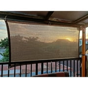 Abrotain 3'3" x 9'9" Brown HDPE Outdoor Panel Privacy Screen