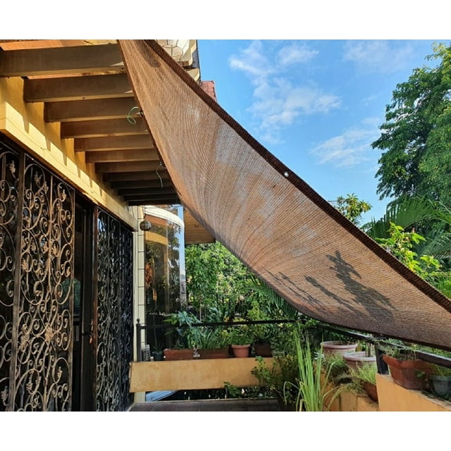 Abrotain Shade Sail Sun Shade Cloth Fabric 6'6"x9'9" Brown Outdoor