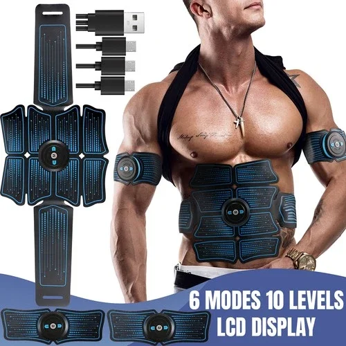 Abs EMS Stimulator Muscle Core Toner Trainer Rechargeable Belt Abdomen/Arms/Legs
