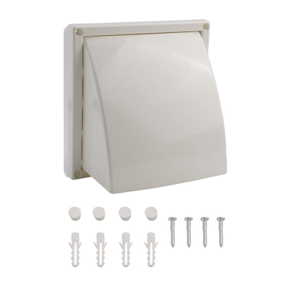 Abs Exterior Wall Ventilation Grille Range Hood Duct Air Outlet With Valve 150Mm Smile Home