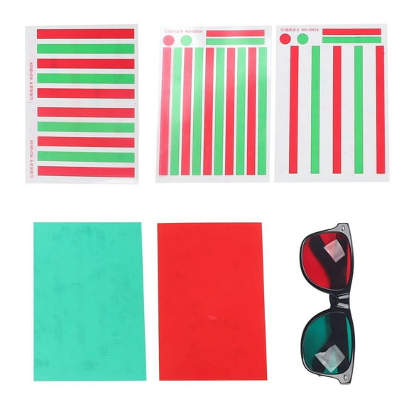Abs Material Red And Green Training Reading Aid, Red And Green Vision Correction Card Myopia Strabismus Amblyopia Stereo Eye Training Reading Aid To Improve Simultaneous Perception And Vision Ability