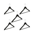 thumbnail image 1 of Abs Plastic Clothes/Suit Hangers, Perfect for Dresses, Blouses and Pants, Shirts, Ties, Scarves and Sweaters ,coat Set of 5 - Black, 1 of 5