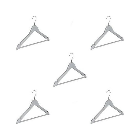 Abs Plastic Clothes/Suit Hangers, Perfect for Dresses, Blouses and Pants, Shirts, Ties, Scarves and Sweaters ,coat Set of 5 - Silver