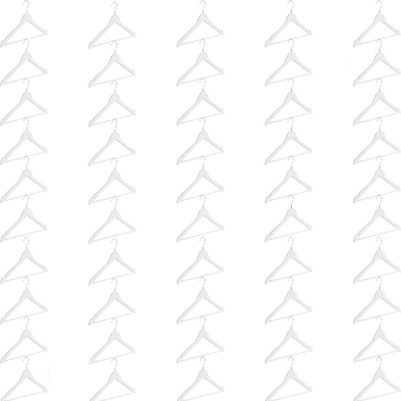 Abs Plastic Clothes/Suit Hangers, Perfect for Dresses, Blouses and Pants, Shirts, Ties, Scarves and Sweaters ,coat Set of 50 - White