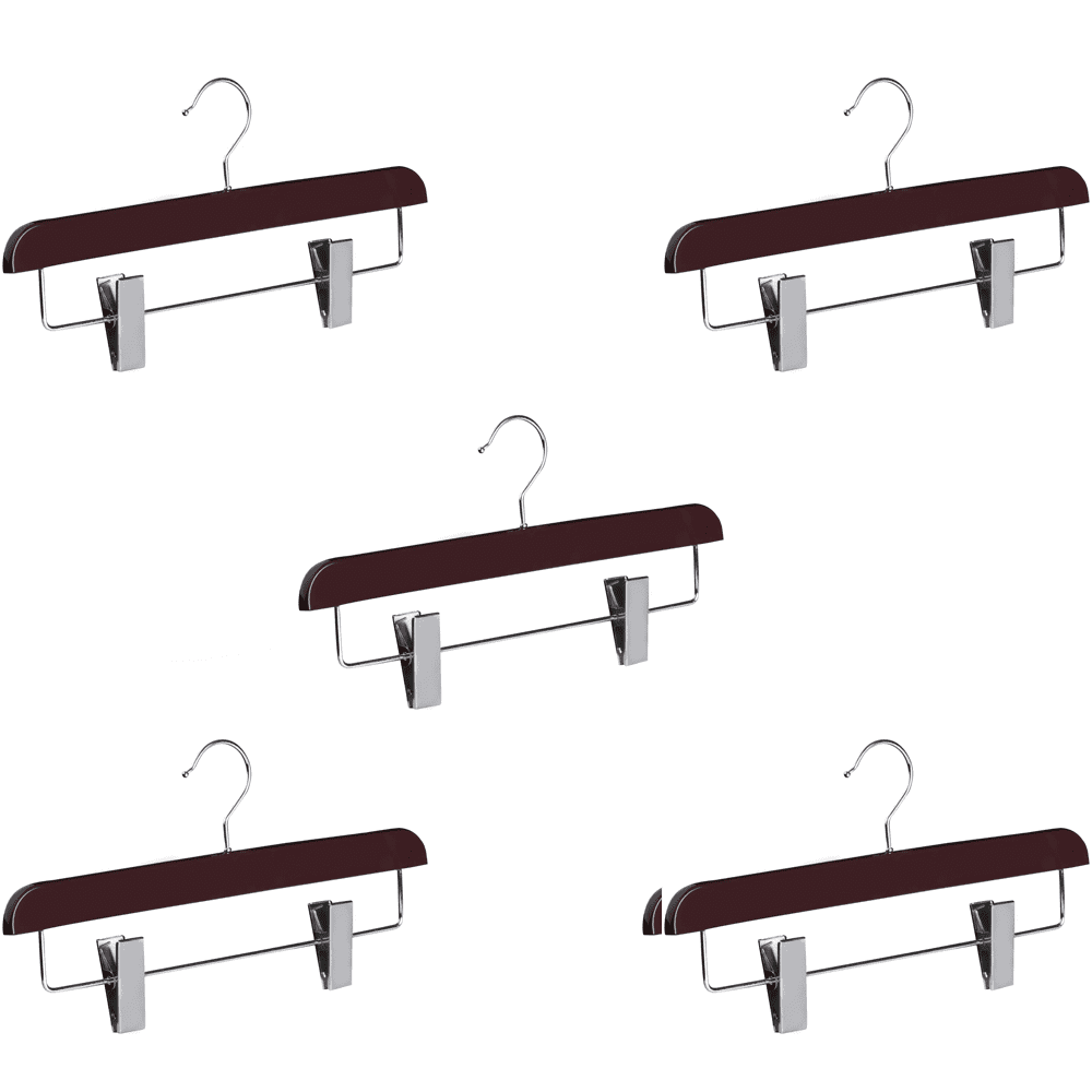 Abs Plastic Trouser Skirt Hangers, Perfect for Skirts, Pants, Slacks, Jeans, and More Set of 5 - Burgundy