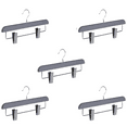 thumbnail image 1 of Abs Plastic Trouser Skirt Hangers, Perfect for Skirts, Pants, Slacks, Jeans, and More Set of 5 - Grey, 1 of 4
