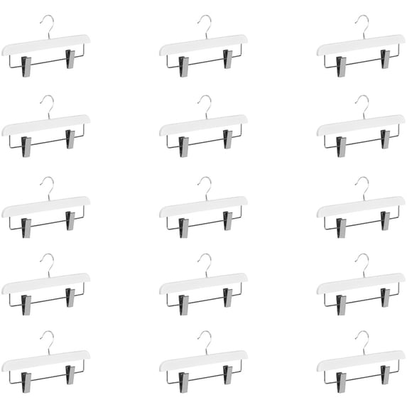 Abs Plastic Trouser Skirt Hangers, Perfect for Skirts, Pants, Slacks, Jeans, and More Set of 5 - White