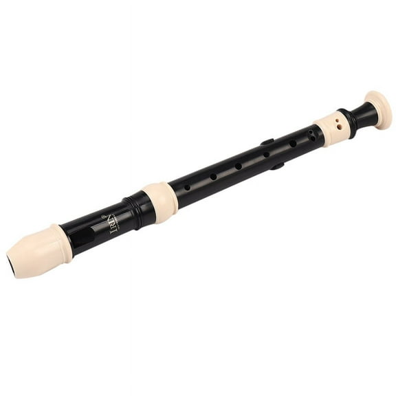 Abs Recorder Soprano Clarinet Long Flute Baroque Recorder Fingering Musical Instrument Accessories Beginner (Black)