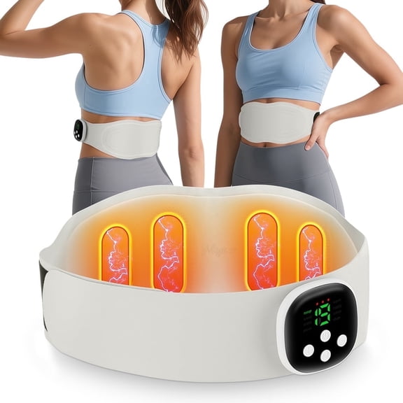 Body Sculptor Fat Burning, Ab Toning Belt with Heat for Stomach Cellulite Removal Fat Burning, Lower Back Massager with 3 Heating, 8 Massage Modes, 19 Intensity for Belly Fat Loss, Postpartum Care