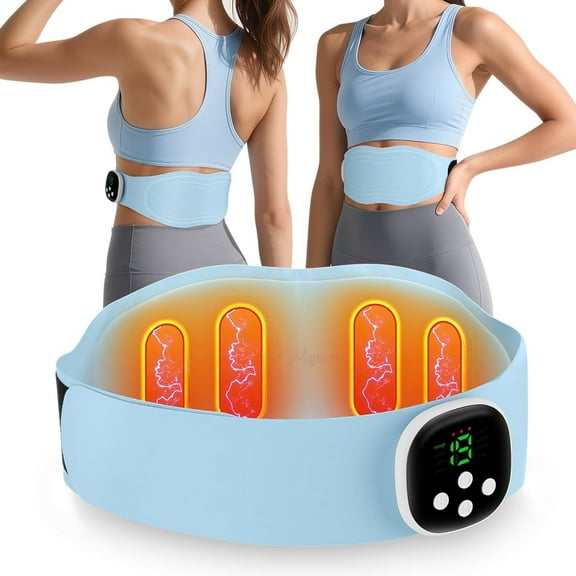Abs Sculptor, Ab Toning Belt with Heat for Stomach Cellulite Removal Fat Burning, Lower Back Massager with 3 Heating, 8 Massage Modes, 19 Intensity for Belly Fat Loss, Postpartum Care