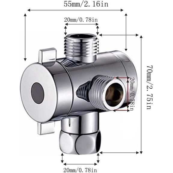 Abs Shower Diverter Shower Replacement Diverter Valve Three-Way Diverter Faucet for Hand Shower for Replacement Kitchen Sink Faucet Bathroom Sink Faucet Gseagtia