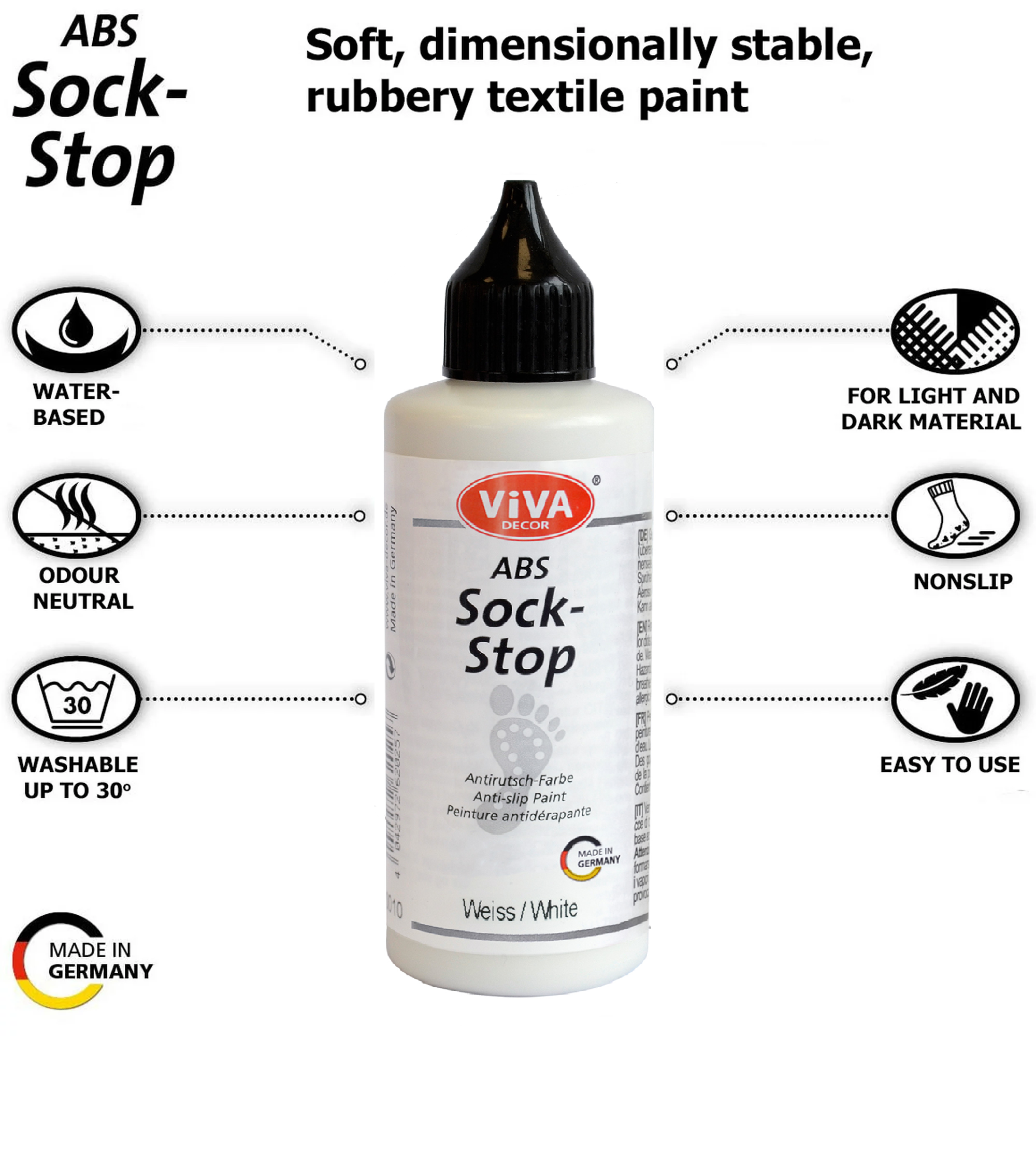 Abs Sock Stop Paint 82Ml-White 