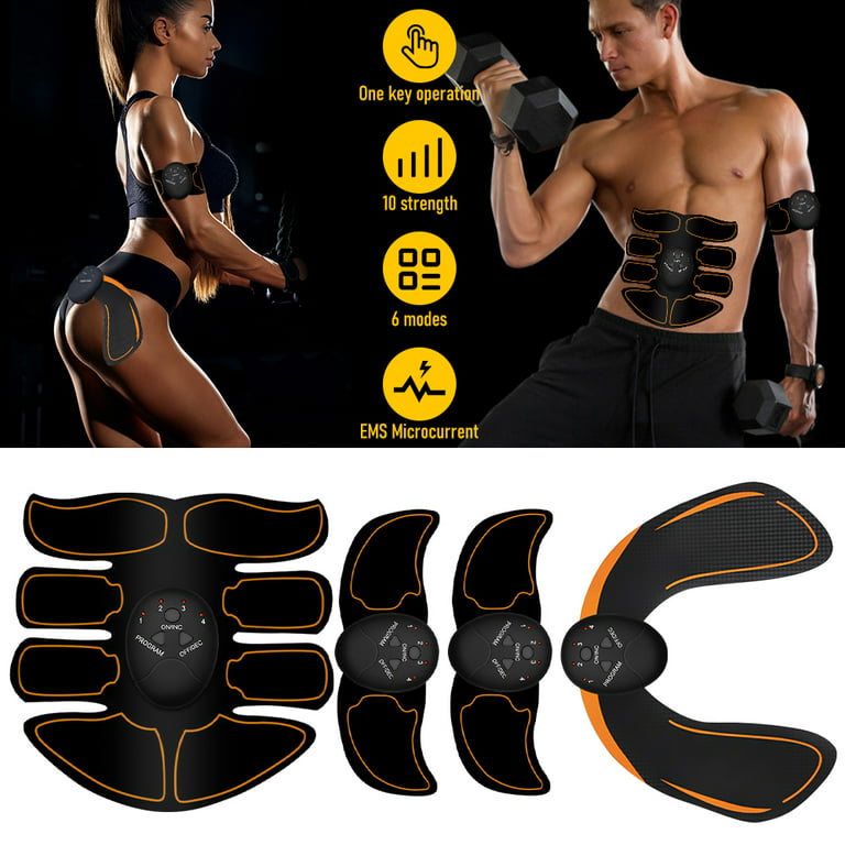 Abs Stimulator, Muscle Toner - Abs Stimulating Belt- Abdominal Buttocks  Toner- Training Device for Muscles- Wireless Portable to-Go Gym Device-  Muscle Sculpting at Home- Fitness Equipment, Black 