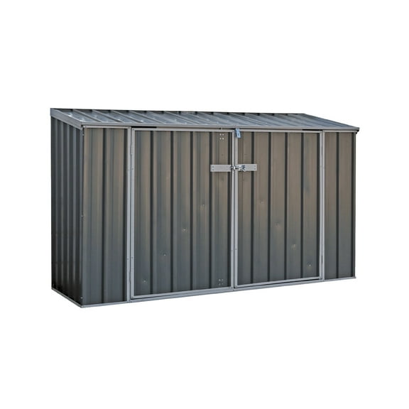 Absco AB1106 7.5 x 2.5 ft. Lean to Metal Bike Shed, Woodland Gray