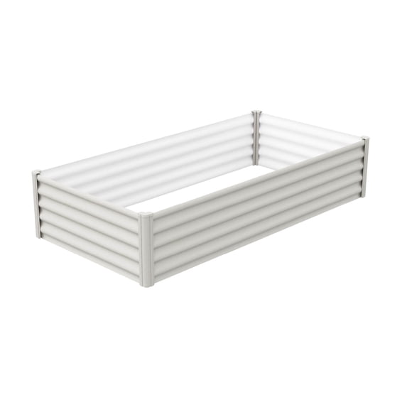 Absco AB1307 6 x 3 ft. Metal Rectangle Garden Bed, Surfmist