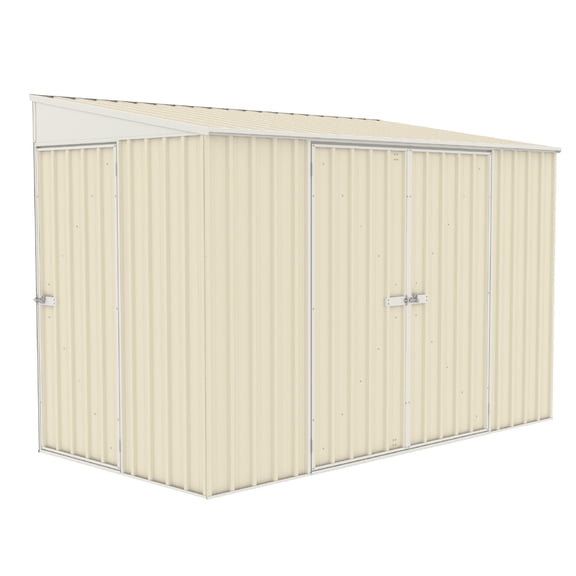 Absco Durango 10 Ft. x 5 Ft. Metal Bike Shed, Steel Utility Tool Shed, Outdoor Storage for Backyard, Lawn, Bikes, 50 Sq. Ft., Classic Cream