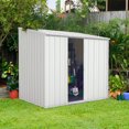 thumbnail image 1 of Absco EZI Slider 7' x 5' Metal Storage Shed - Surfmist, 1 of 12