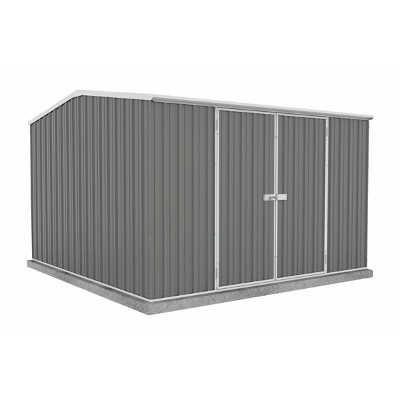 Absco Premier 10' x 10' Metal Storage Shed - Woodland Gray