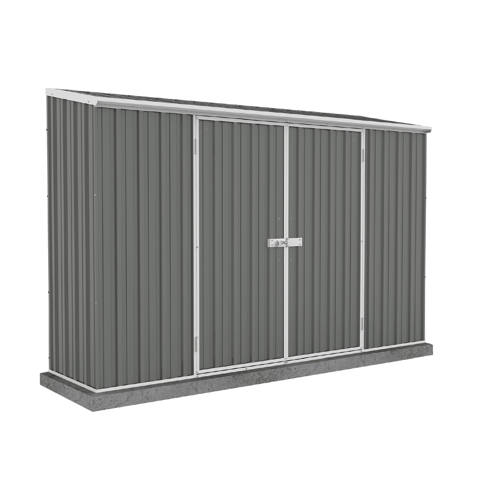 Absco Space Saver Metal Garden Shed 10' x 2.5' - Woodland Gray