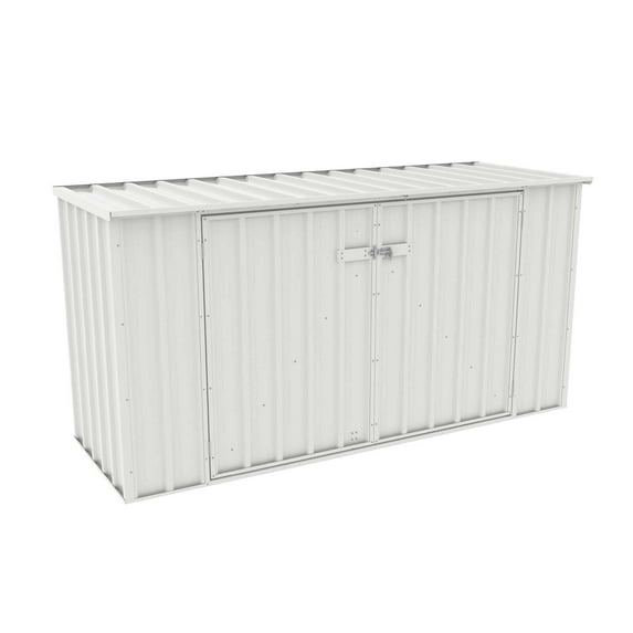 Absco Utility 7.5' x 2.5' Garbage Can Metal Storage Shed - Surfmist