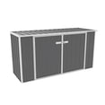 thumbnail image 1 of Absco Utility 7.5' x 2.5' Garbage Can Metal Storage Shed - Woodland Gray, 1 of 12