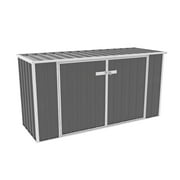 Absco Utility 7.5' x 2.5' Garbage Can Metal Storage Shed - Woodland Gray